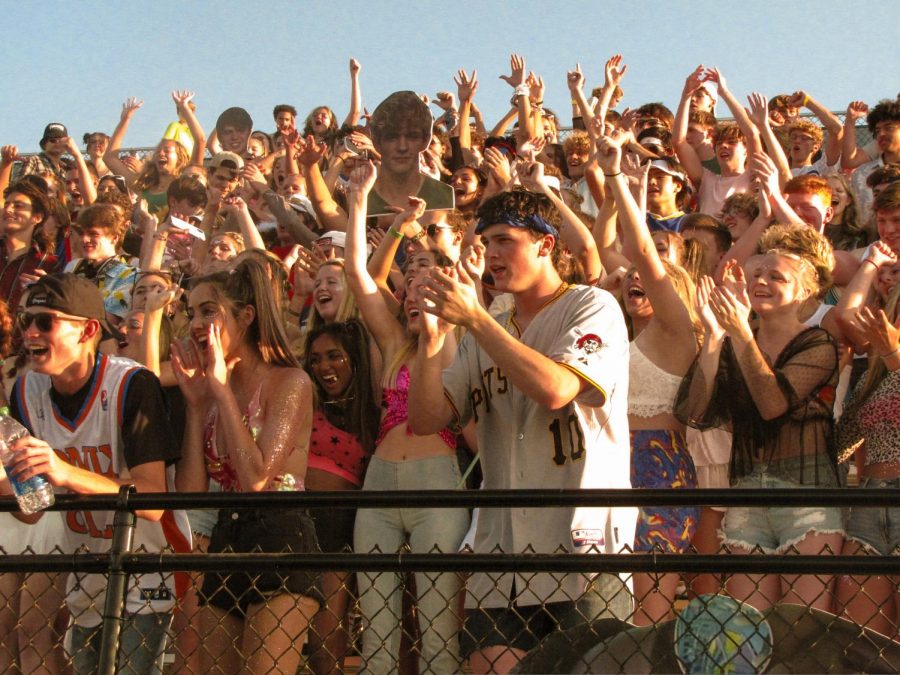 The student section shows off their individuality and school spirit through dressing for the theme of each game night