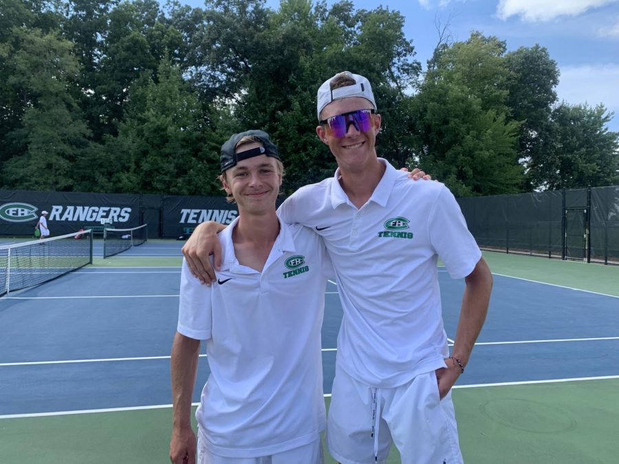 Willem Knoester (left) and Senior Noah Kriekard (right) after a match.