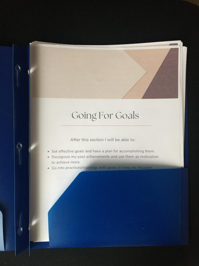 The folder given to me by my own sports physiologist, who has helped me immensely with the mental aspect of my sport.
