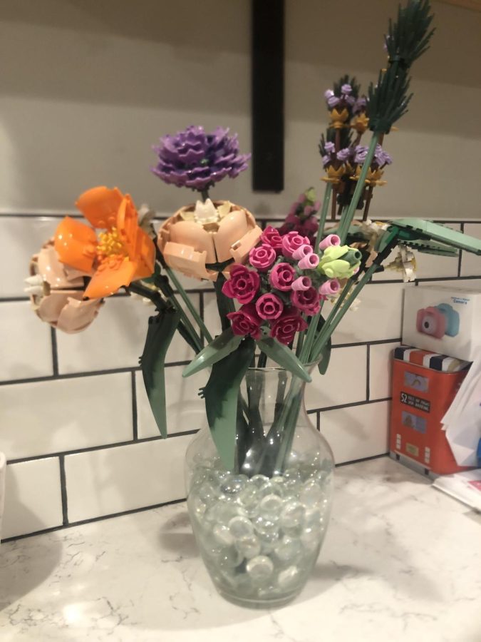 The Lego flowers that my dad gifted to my mom last Valentine's Day,