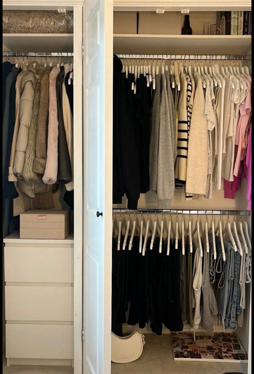 A closet full of basic clothes can build numerous outfits.